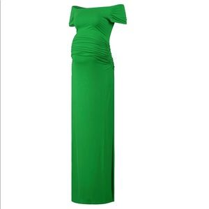 Off Shoulder Casual Green Maxi 🖤 Maternity Dress